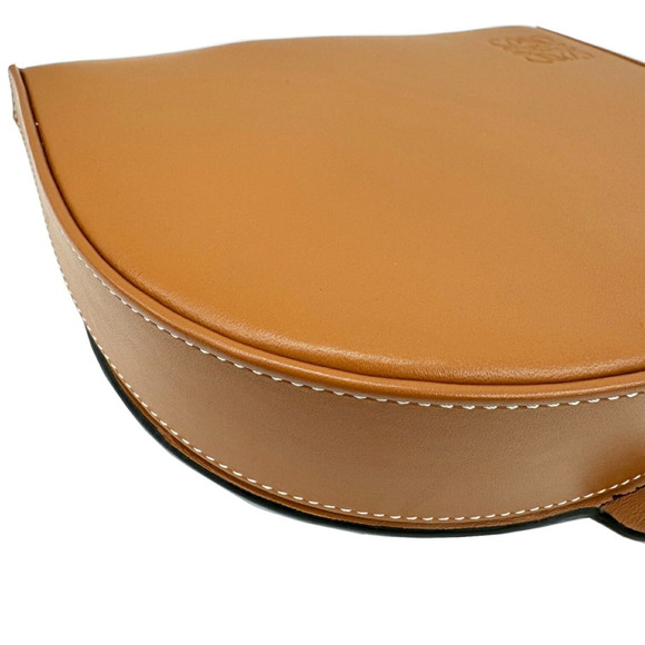 LOEWE Heel Bag A661V01X18 2530 Shoulder Calf Tan Brown Women's Men's - Picture 8 of 10